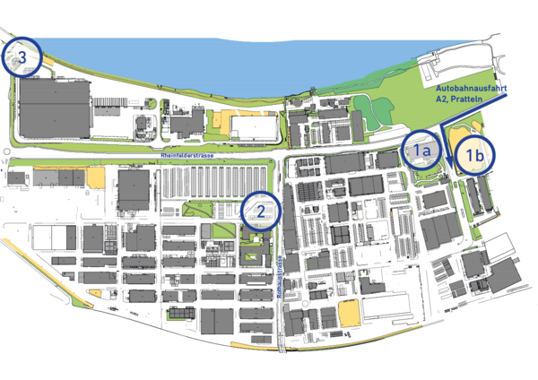 Bild vergrößern: Plan vom GETEC PARK.MUTTENZ inklusive Nummern